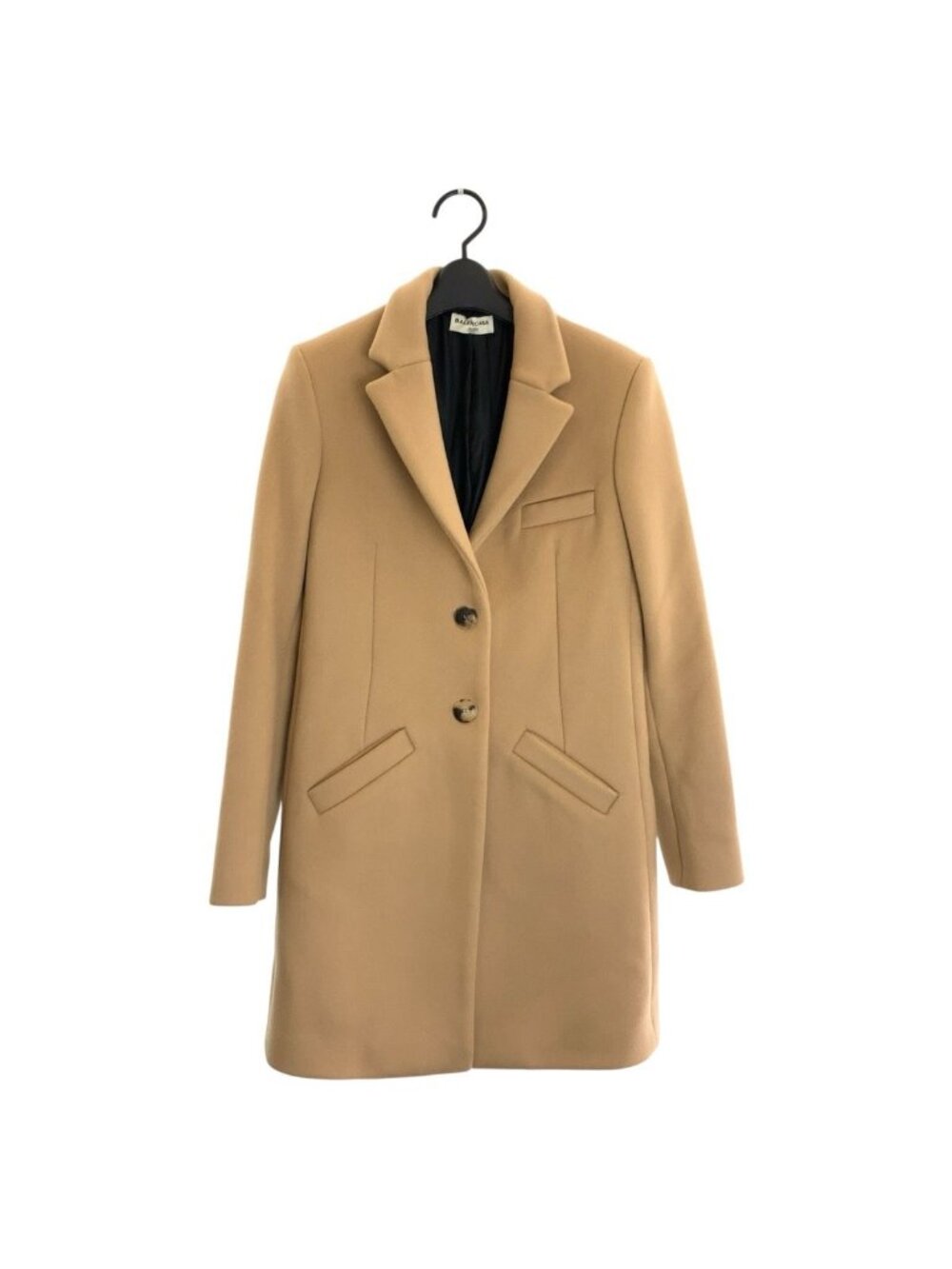 Balenciaga Beige Wool Acetate Rayon Coat Chesterfield